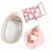 Neorosiri Adorable Mini Silicone Doll with Stroller Accessory - Unique Lifelike Design for Stylish Decoration and Fun