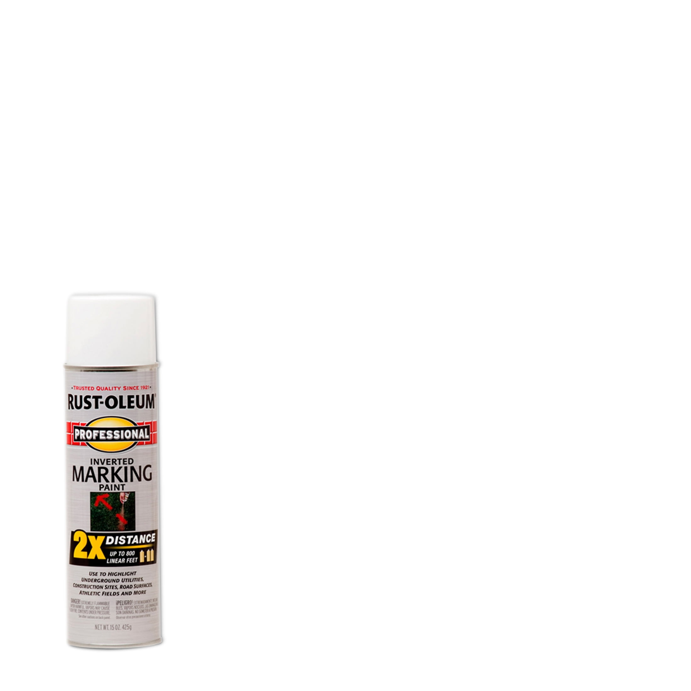 White, Rust-Oleum Professional Inverted Marking Spray Paint-266593, 15 oz