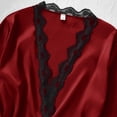 thumbnail image 6 of Women's 4 Piece Soft Satin Pajama Set Sleepwear Burgundy S, 6 of 7