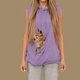 thumbnail image 4 of Shihyeh Cat Pouch Hoodie for Women Kangaroo Pocket Dog Pouch Sweatshirts Pet Carrier Pullover Animal Holder Sleeveless Tops, 4 of 5