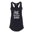 thumbnail image 2 of Wild Bobby Just A Girl Who Loves Jesus Inspirational/Christian Women Racerback Tank Top, Black, Small, 2 of 5