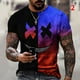thumbnail image 1 of Los Hombres Casual Suelto De Impresión 3D Par De Mangas Cortas De Moda De Color Coincidencia De Cara Sonriente T-shirt XS-6XLpangjing, 1 of 3