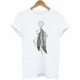 thumbnail image 3 of Économies d'Été Cagogo T-Shirts Amples pour Femmes en Liquidation à Moins de 10$ Hauts d'Été Imprimé Plume Manches Courtes T-Shirts Graphiques Col Rond Basiques Tendance Chemises de Printemps Cadeaux pour Maman, 3 of 3