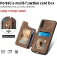 thumbnail image 3 of Phone Case for Samsung Galaxy A50 A50S A30S Wallet Cover with Screen Protector and Wrist Strap Lanyard RFID Credit Card Holder Ring Stand Cell Accessories A 50 50S 30S S50 50A SM A505G Women Men Brown, 3 of 16