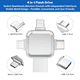 thumbnail image 4 of 4 en 1 OTG unidad Flash USB 3,0 1000GB con USB tipo C, escriba A/iPhone puerto/Micro Android puerto para iPhone, Android, PC/Mac (plata 1TB), 4 of 6
