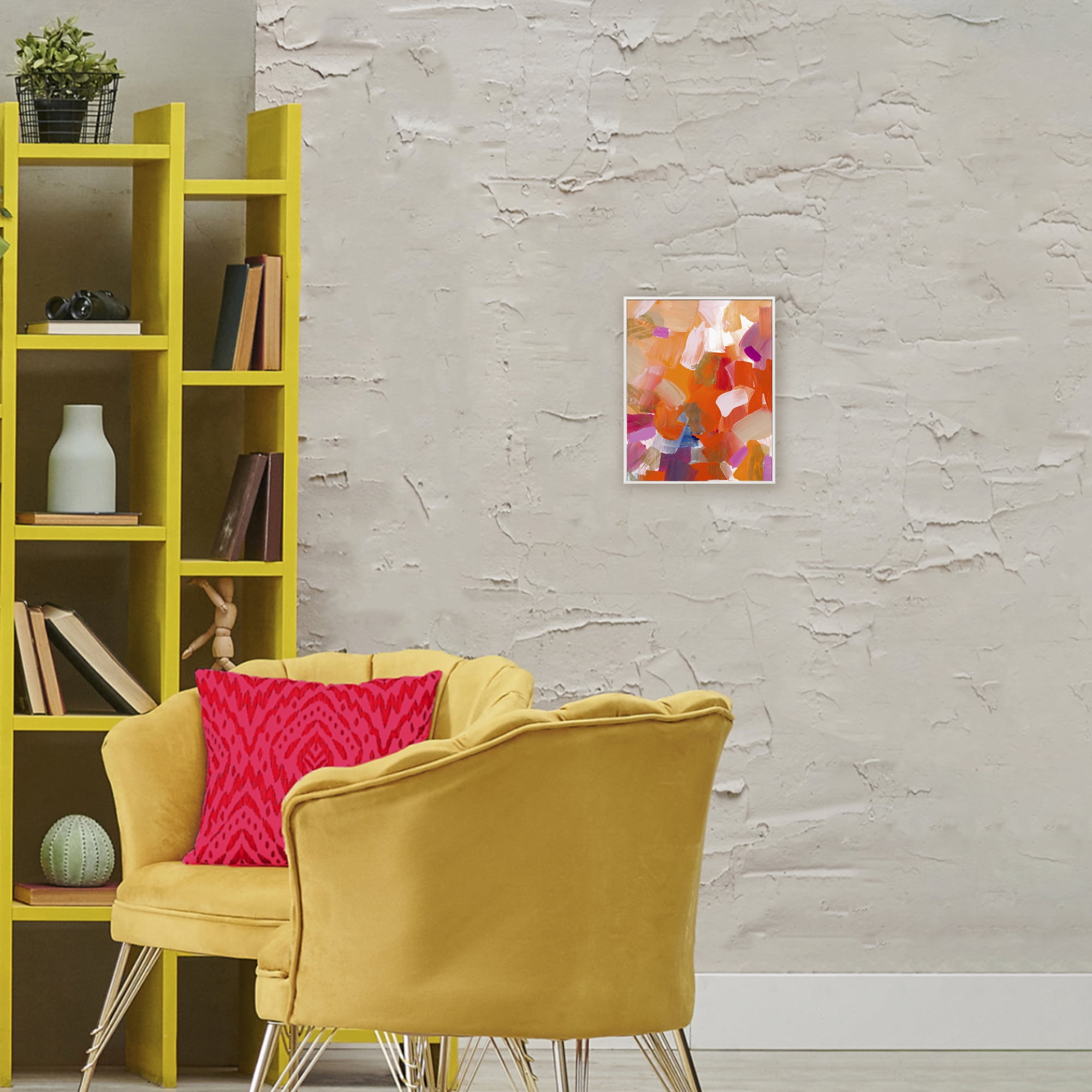 Stupell Industries Confetti Petals Abstraction White Framed Giclee Art, design by Lanie Loreth