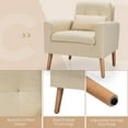thumbnail image 6 of Giantex Upholstered Accent Chair, Linen Fabric Single Sofa, Modern Leisure Chair w/Solid Wood Legs & Thick Sponge, Beige, 6 of 6