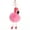 Pink, variant on SPRING PARK Cute Keychain Flamingo Ball Fluffy PU Leather Key Rin Key Chain for Kids