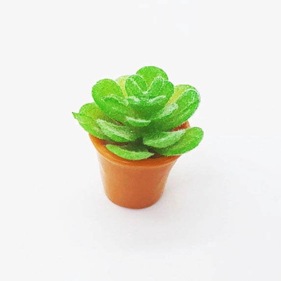 Resin 1:12 Dollhouse Succulents Micro Ornament Mini Plant Pot Miniature Flower Vase Simulation Potted Plants Doll House Furniture 1