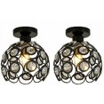 thumbnail image 1 of Chic Mini Semi Flush Mount Light, Crystal Ceiling Fixtures with Pretty Effect for Study, Balcony, Porch (2PCS, Black), 1 of 1