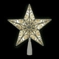 thumbnail image 2 of Northlight 9" LED Lighted Silver Glitter Star Christmas Tree Topper, Warm White Lights, 2 of 4