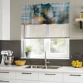 thumbnail image 5 of 2 Pack Valances for Windows, Turquoise Gradient Window Valances for Living Room/Bedroom/Bathroom, Abstract Modern Luxury Ombre Painting Light Filtering Kitchen Curtain Valance 54"W x18" L, 5 of 9
