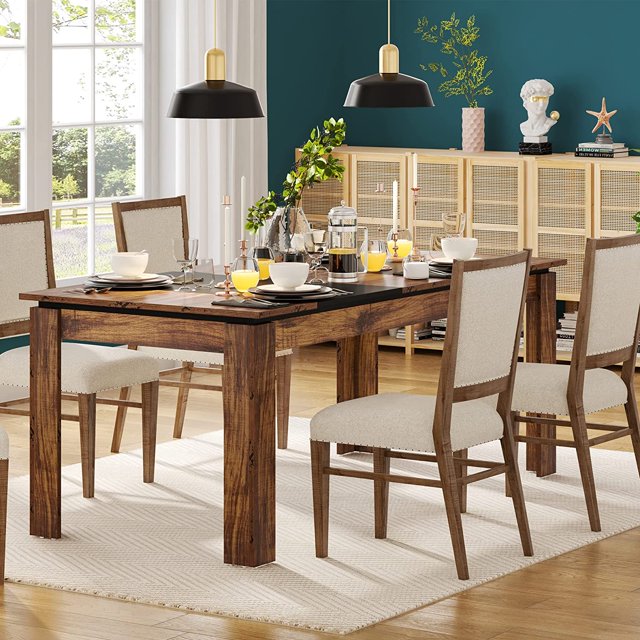 Tribesigns Rectangular Dining Kitchen Table for 6 to 8 , 71 inches Wood