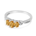 thumbnail image 3 of 14k White Gold Oval Citrine And Diamond Three Stone Ring, 3 of 6