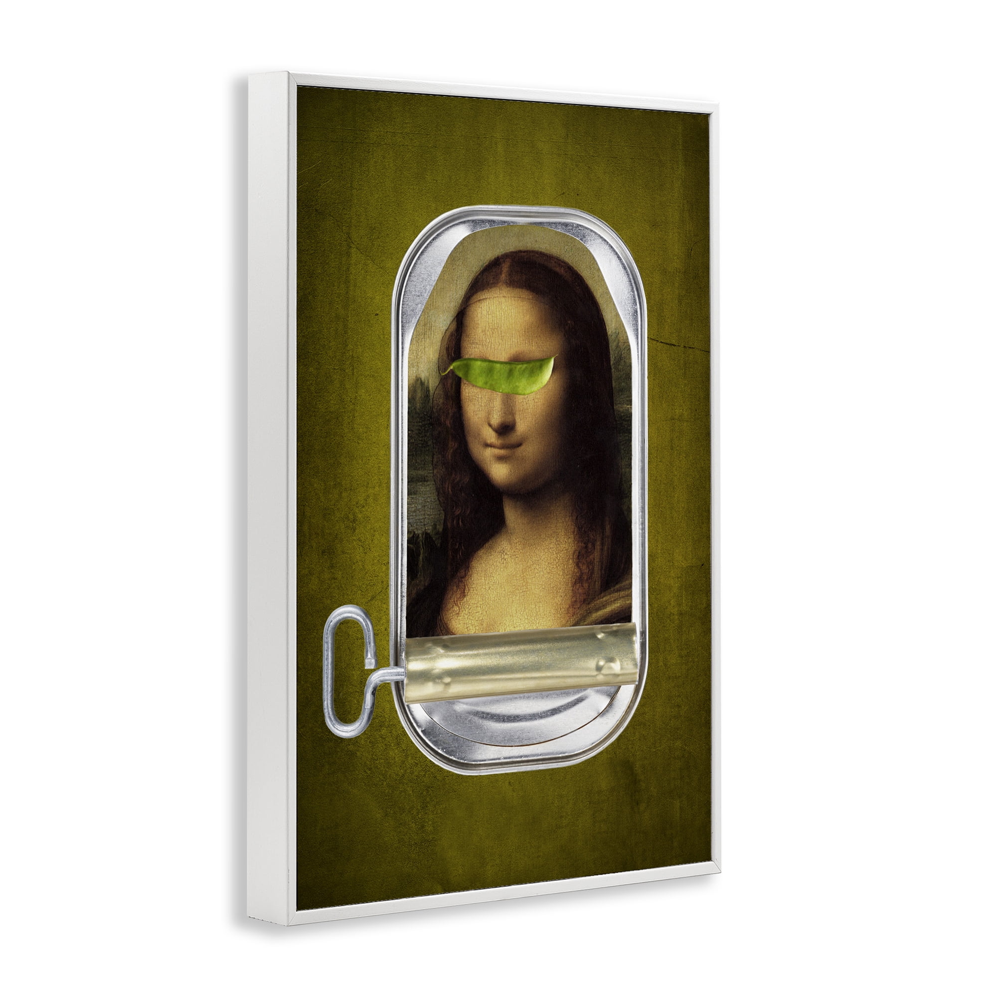 Canned Mona Lisa White Framed Giclee Art, design by Elo Marc
