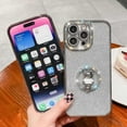 thumbnail image 6 of Cute Compatible with iPhone 14 Pro Max 6.7 inch Case,Shining Diamond Case with Bear Kickstand Holder for Girls Women,Soft Glitter Shockproof TPU Bumper with Camera Lens Protection(Pink), 6 of 11