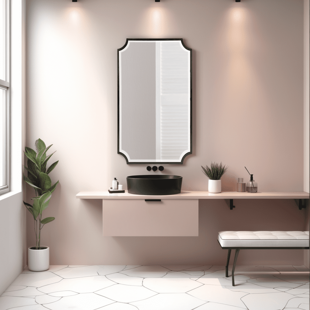 Tyler Dillon Black Rectangular Wall Mirror with Scooped Stainless Steel Frame - 24"W x 36"H
