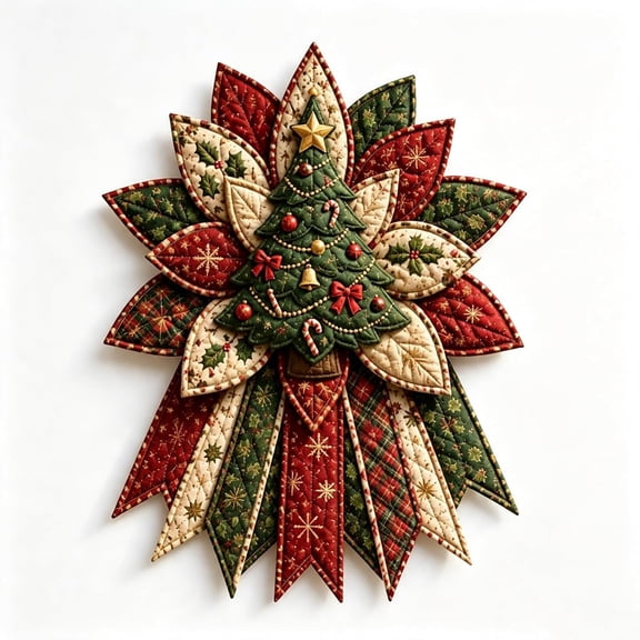 Beginner-Friendly Oversized Christmas Character Quilted Door Hanger Sewing Kit, DIY Patchwork Hanging Decor Kit for Front Door Wall Display,A
