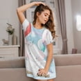 thumbnail image 3 of Fotbe Cute Elephant Bata de Dormir para Mujer con Estampado, Camisón de Algodón de Manga Corta, Ropa de Dormir Casual, 3 of 6