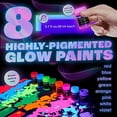 thumbnail image 2 of Pintura fosforescente neon nights: Paquete de 8 pinturas UV multifuncionales - Acrílicos 2 en 1, autoiluminantes de 20mL - Ideal para decoración de Halloween y festividades, 2 of 3