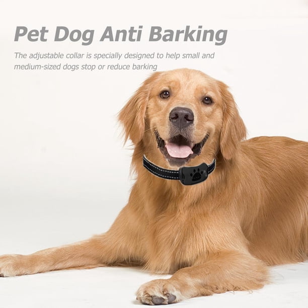 Collar ultrasónico resistente al agua antiladridos para perros que deja de ladrar (negro)