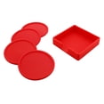 thumbnail image 2 of Blesiya 4 posavasos redondos de silicona para tazas, portavasos, mantel individual para vajilla rojo, 2 of 8