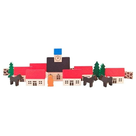 UPC: 0821692049715 | Alexander Taron 4.5 Red Brown and Green Village with Church Contemporary Wooden Toy