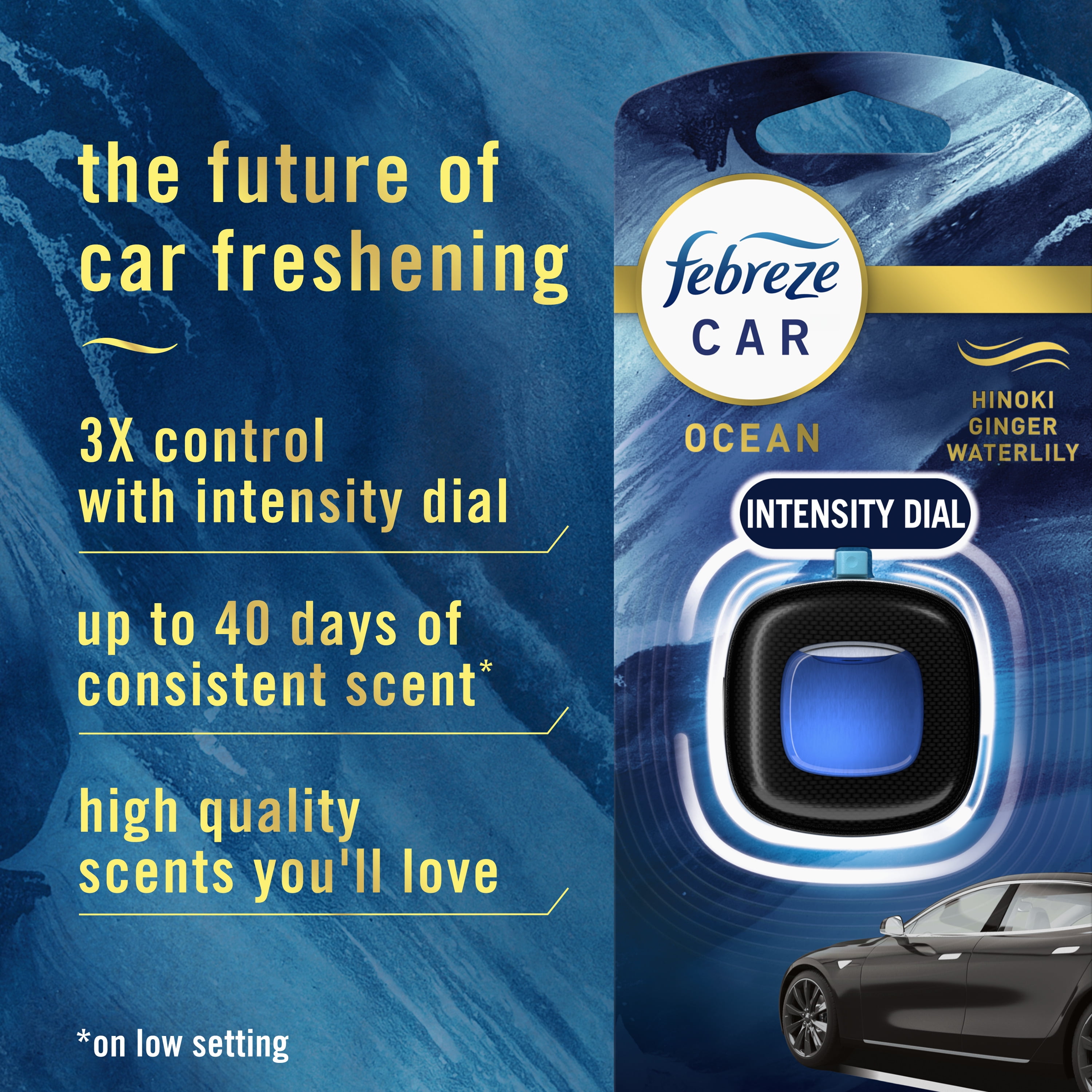 (8 pack) Febreze Car Air Freshener, Odor-Fighting Car Vent Clip, Ocean, 3 Count