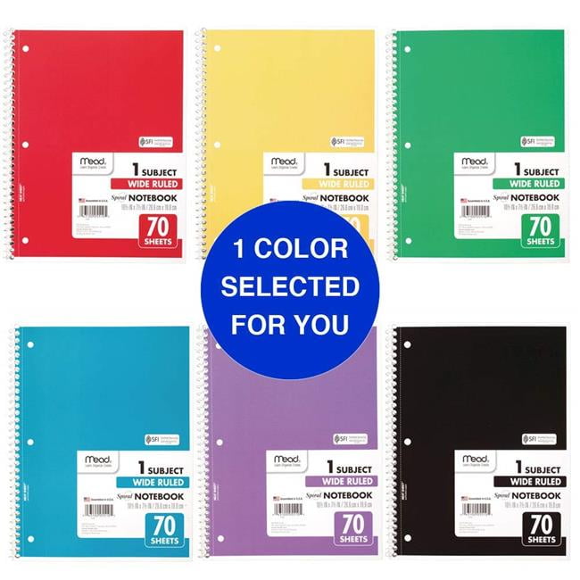 Mead Products 5510 10.5 x 7.5 in. Perforated Legal Rule Spiral Bound