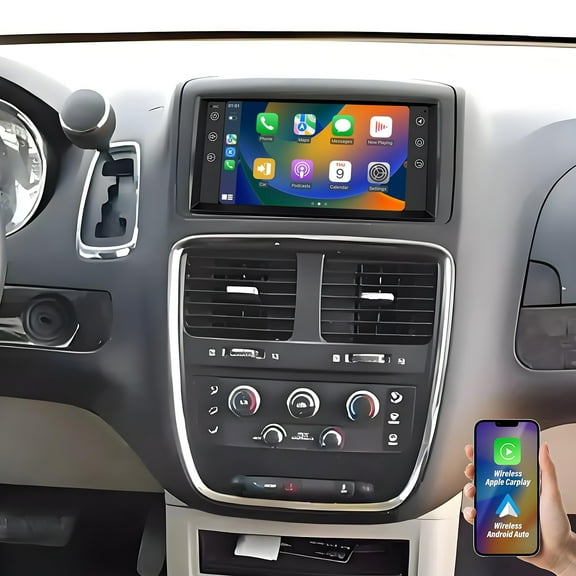 Gsuatey Car Radio for Dodge Grand Caravan 2008-2020 with Wireless Carplay Android Auto, 7" Touchscreen Bluetooth Car Stereo Support WiFi GPS Navigation USB SWC FM/RDS Backup Camera