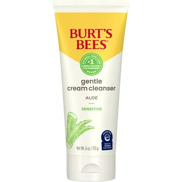 Burt's Bees Gentle Cream Cleanser with Aloe for Sensitive Skin, 98.9% Natural Origin, 6 Ounces