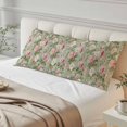 thumbnail image 4 of White Pink Flower Body Pillow Covers 20"x60", Shabby Chic Spring Vintage Leaf Green Soft Brushed Microfiber Breathable Throw Pillow Covers, Pillowcase with Zipper for Couch Sofa Bedroom Living Room, 4 of 9