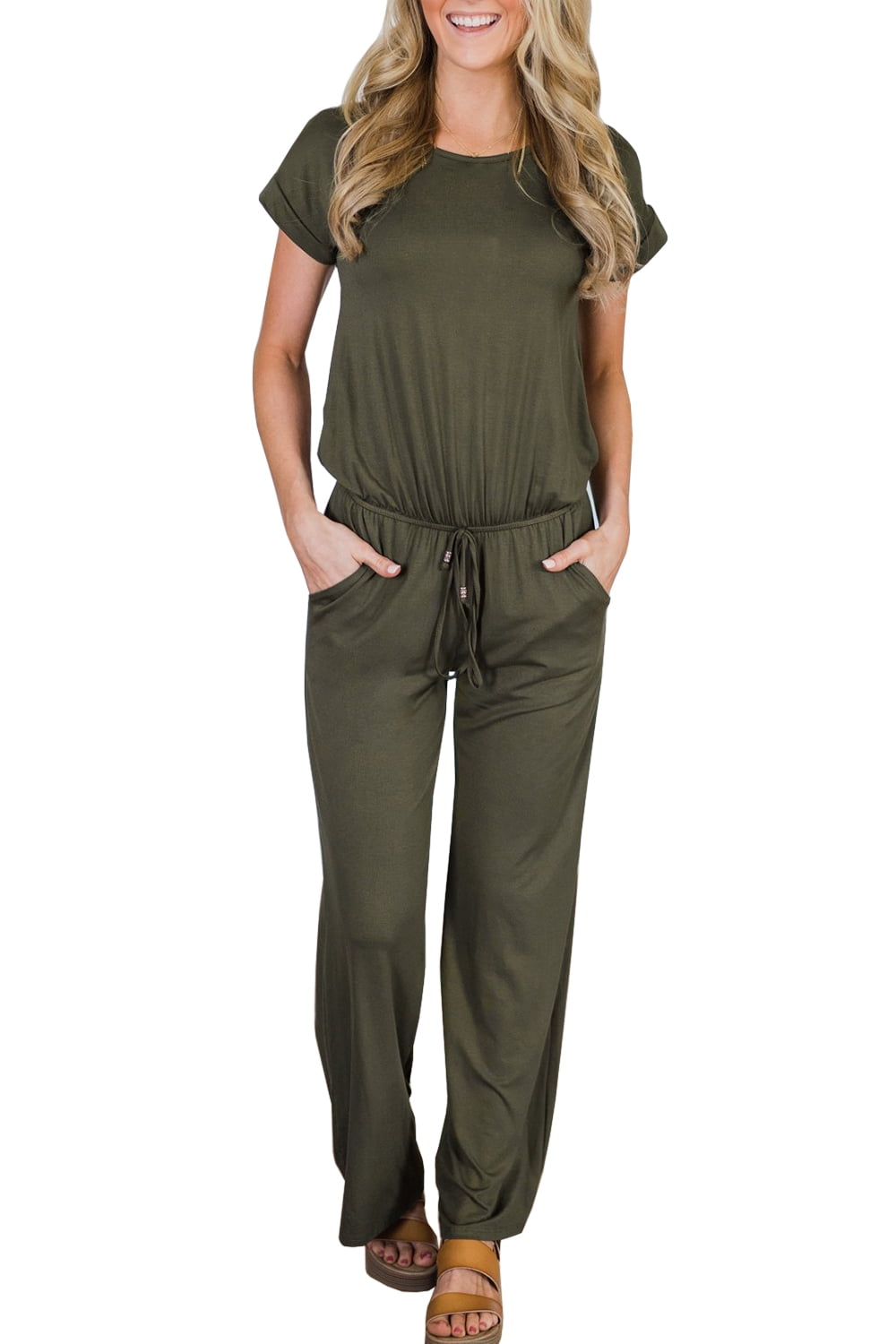 Casual Style Women Short Sleeve Rompers 