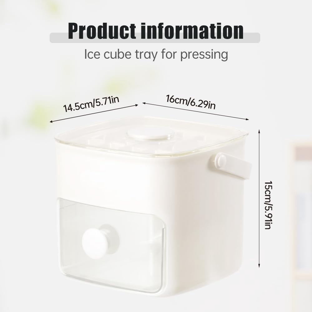 48 Cube Ice Maker with Easy Press Lid, Double Layer Portable Ice Tray with Storage Box, BPA-Free Press-Type Mold for Whiskey/Cocktail/Coffee (1 Piece, Green)