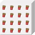 thumbnail image 1 of Pegatinas de plástico impermeables con diseño de papas fritas, pegatinas para planificadores, pegatinas de dibujos animados de puntos redondos y pequeñas patatas fritas., 1 of 9