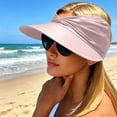 thumbnail image 2 of HONHUZH Summer Hats Womens Open Top Sun Visor Hat Wide Brim Ponytail Hole Outdoor Summer Cap, 2 of 5