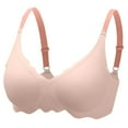 thumbnail image 1 of YUTK Full Coverage Bras for Women - Women's Solid Color Seamless Underwear without Steel Rims Detachable Chest Sagging Wave Pattern Bra Pink M, 1 of 3