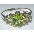 thumbnail image 4 of LBG 925 Sterling Silver Natural Peridot Womens Cluster Ring - Size 5.75, 4 of 5