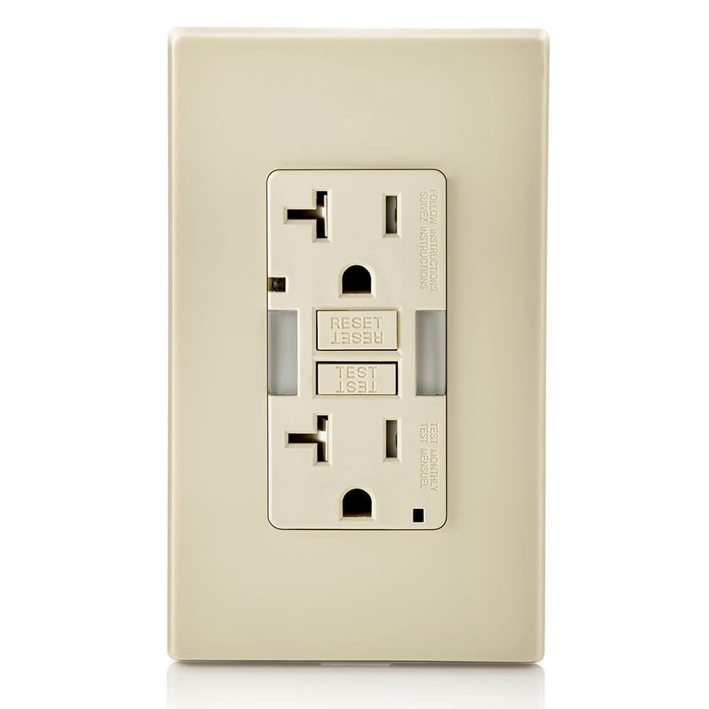 Leviton Smartlockpro Gfci Outlet 20A 125V Duplex Light Almond Nema