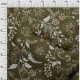 thumbnail image 3 of oneOone Viscose Jersey Dark Olive Green Fabric Jacobean Floral Dress Material Fabric Print Fabric By The Yard 60 Inch Wide, 3 of 4