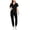 A196 Black, variant on Trikvn Nursing Scrub Sets for Women Classic V-Neck Medical Uniforms Short Sleeve Top and Elastic Waist Jogger Pants Athletic Stretch Healthcare Apparel with Pockets