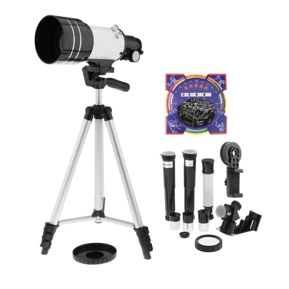 Telescopio, Telescopios para niños, Apertura de 70 mm, Telescopio para niños principiantes, Óptica , Refractor de astronomía - Tipo E