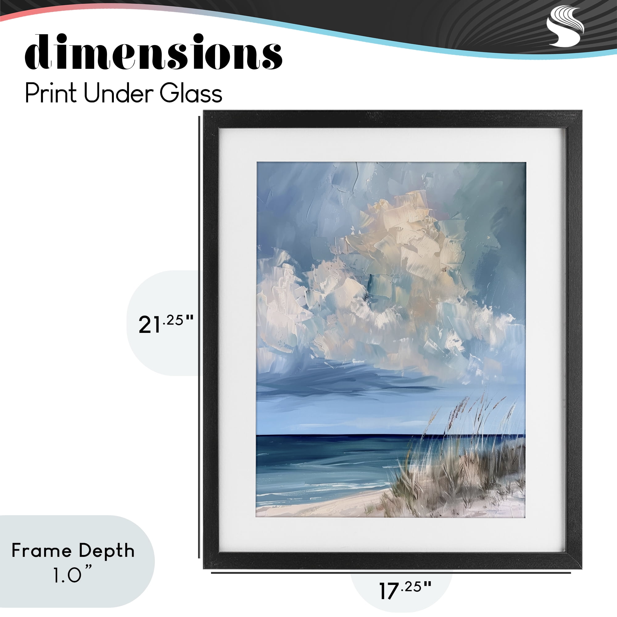 Stupell Industries A Storm Is Coming on Beach Black Framed Print Under Glass, design by Petal Prints Design