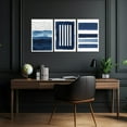 thumbnail image 4 of Blue Abstract Wall Art Canvas - Navy and White Painting for Living Room, Bedroom Unframed, 4 of 6