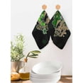 thumbnail image 2 of St. Patrick's Day Kitchen Dish Towels for Drying Dishes Set of 3, Spring Green Shamrock Gold Lucky Love Black Waffle Weave Microfiber Hand Tea Bathroom Towels Quick Dry & Absorbent Towel 12x12, 2 of 7