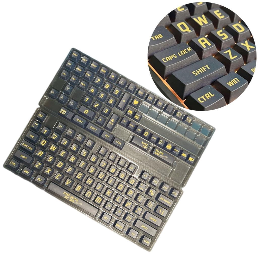 Mechanical Keyboard Keycaps Thick Content Comfort and Cool Keycap Replacement For Gamers 130Pieces Set
