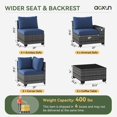 thumbnail image 3 of Aoxun Patio Furniture Set, 12 Pcs Outdoor Patio Furniture Sets with 4 in Thicken Cushion, Widen Armrests Wicker Outdoor Sectional for Backyard (Waterproof Cover Include), 3 of 6