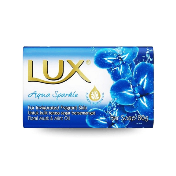 Lux Aqua Sparkle Bar Soap with Floral Musk & Mint Oil, 80g
