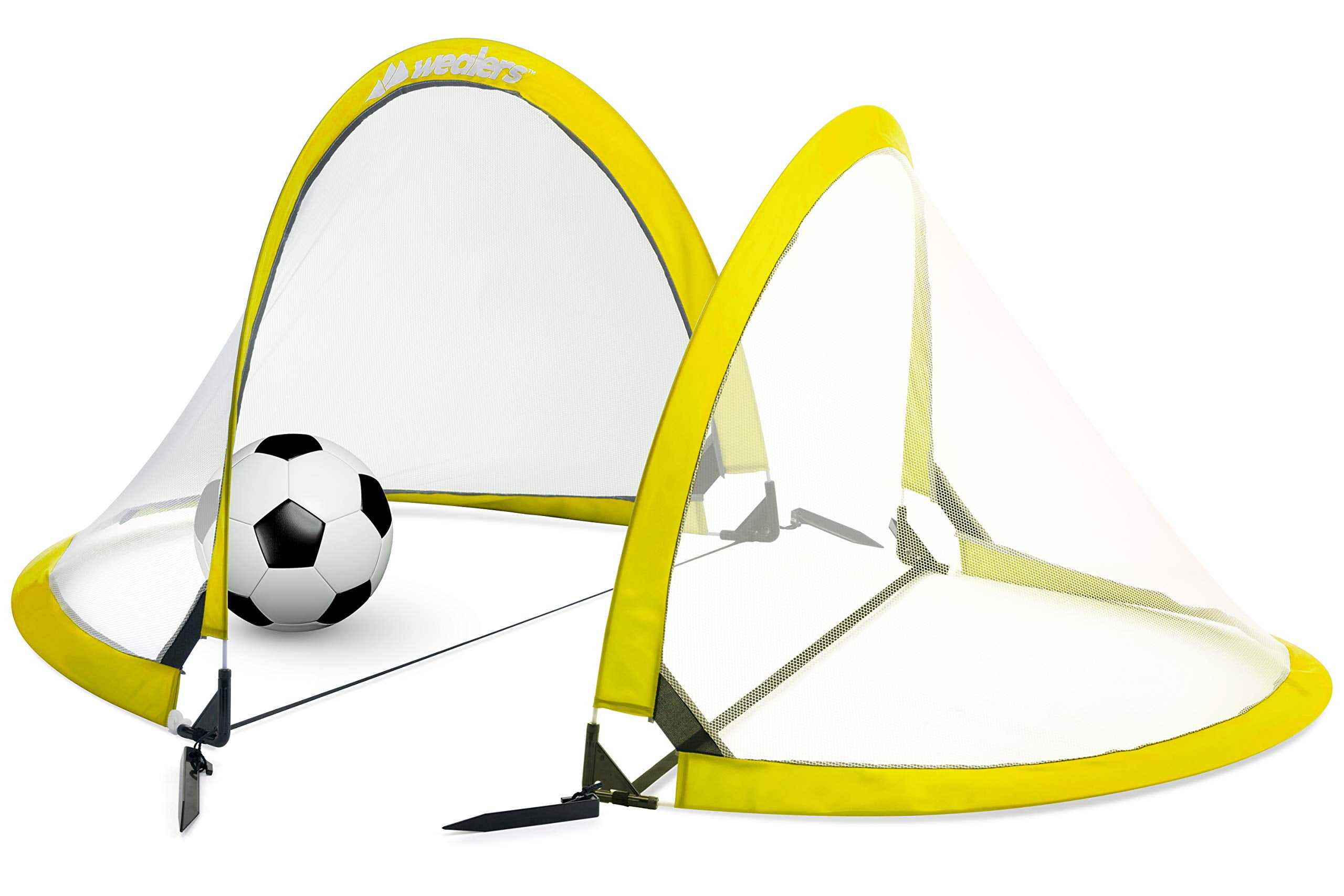 Collapsible 4 Foot Instant Pop up Soccer Goal Set of 2 with Travel Bag
