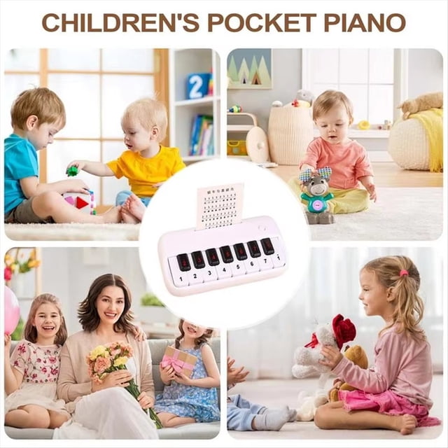 Kids Mini Portable Electronic Piano Keyboard 15 Keys Simulation Electronic Piano Toy Teaching Musical Instrument Black